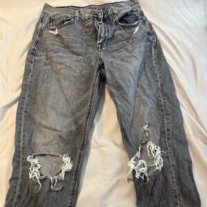 Ripped Gray Denim Jeans